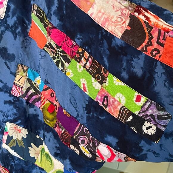 VTG Nativewear Designs Oversized Bohemian Lagenlook Quilted Jacket M Patchwork - Picture 9 of 12